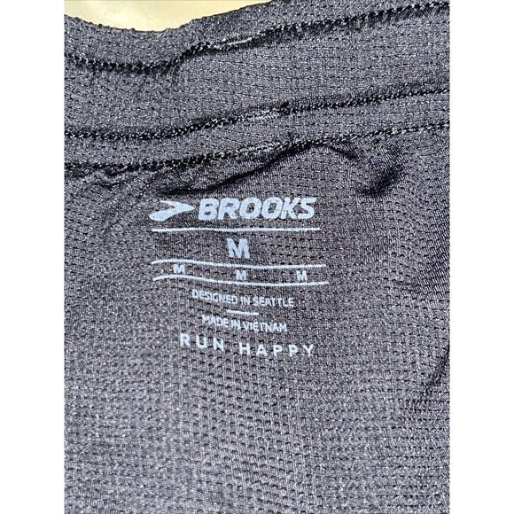 Brooks Gym Shorts Women Med Adult Black Active Fitness Run Happy Swoosh Athletic - Picture 3 of 10